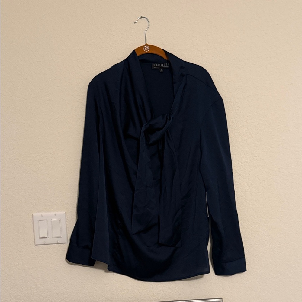 Eloquii Midnight Blue Draped Top